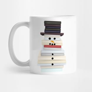 Christmas snowman made of books Mug